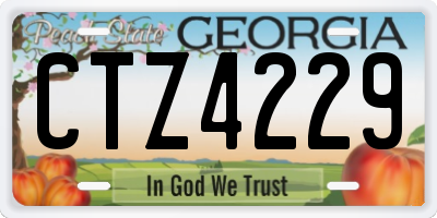 GA license plate CTZ4229