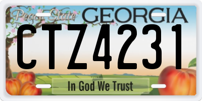 GA license plate CTZ4231