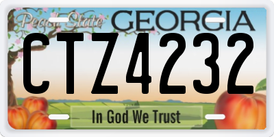 GA license plate CTZ4232