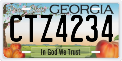 GA license plate CTZ4234