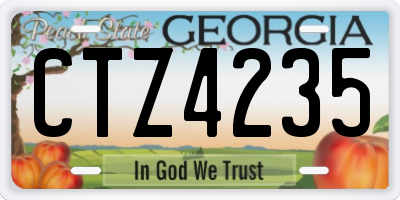 GA license plate CTZ4235