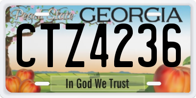 GA license plate CTZ4236