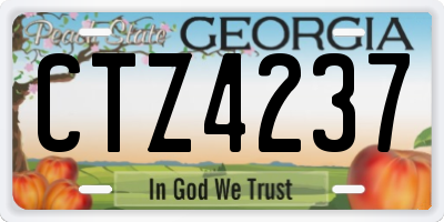 GA license plate CTZ4237