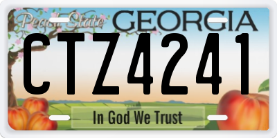 GA license plate CTZ4241