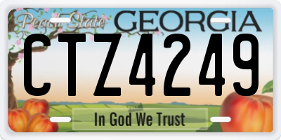 GA license plate CTZ4249