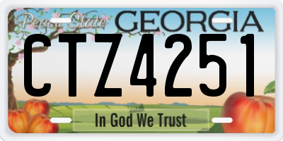 GA license plate CTZ4251