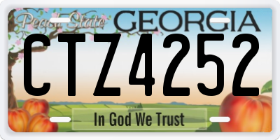 GA license plate CTZ4252