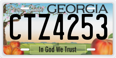 GA license plate CTZ4253