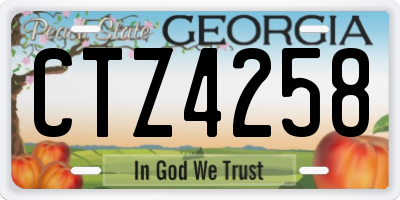 GA license plate CTZ4258