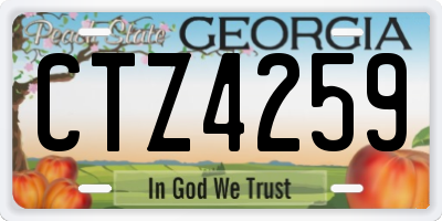 GA license plate CTZ4259