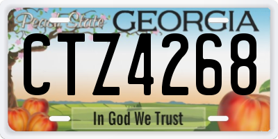 GA license plate CTZ4268