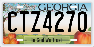 GA license plate CTZ4270