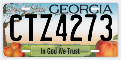 GA license plate CTZ4273