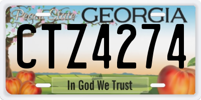 GA license plate CTZ4274