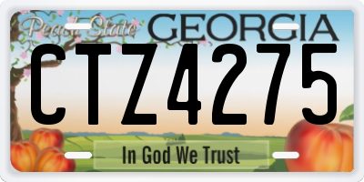 GA license plate CTZ4275