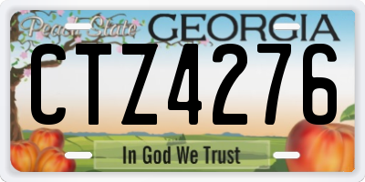 GA license plate CTZ4276