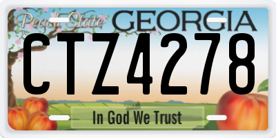 GA license plate CTZ4278