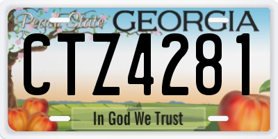 GA license plate CTZ4281