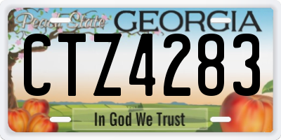 GA license plate CTZ4283