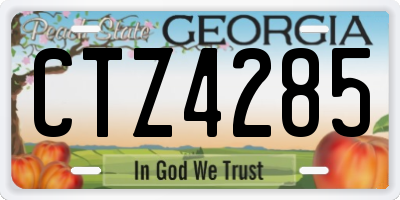 GA license plate CTZ4285