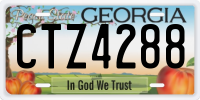 GA license plate CTZ4288