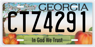 GA license plate CTZ4291