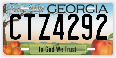 GA license plate CTZ4292