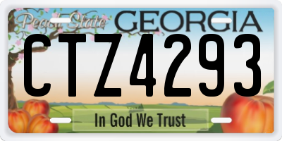 GA license plate CTZ4293