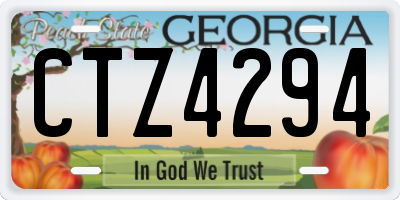 GA license plate CTZ4294