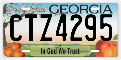 GA license plate CTZ4295