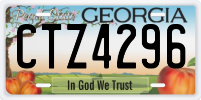 GA license plate CTZ4296