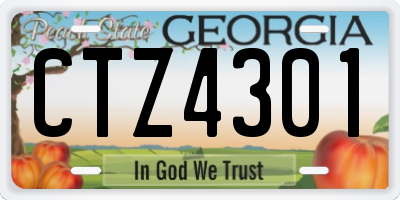 GA license plate CTZ4301