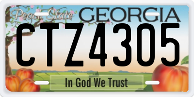 GA license plate CTZ4305