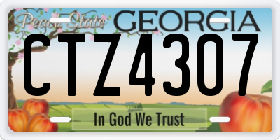 GA license plate CTZ4307