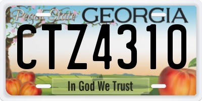 GA license plate CTZ4310