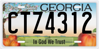 GA license plate CTZ4312
