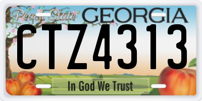 GA license plate CTZ4313