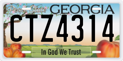 GA license plate CTZ4314