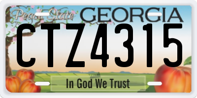 GA license plate CTZ4315