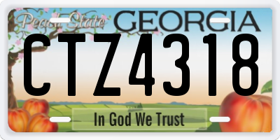 GA license plate CTZ4318