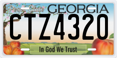 GA license plate CTZ4320