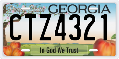 GA license plate CTZ4321