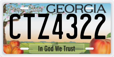 GA license plate CTZ4322