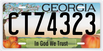 GA license plate CTZ4323