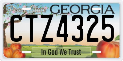 GA license plate CTZ4325