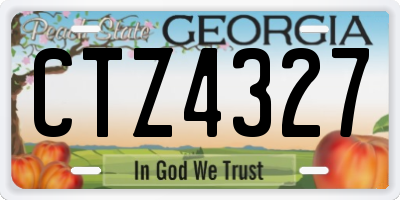 GA license plate CTZ4327