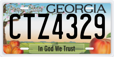 GA license plate CTZ4329