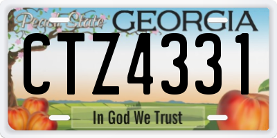 GA license plate CTZ4331