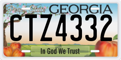 GA license plate CTZ4332
