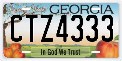 GA license plate CTZ4333